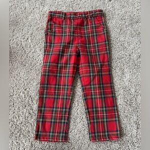 Edgehill Collection Vibrant Red Plaid Boys Pants